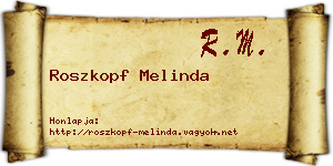 Roszkopf Melinda névjegykártya