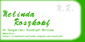 melinda roszkopf business card